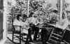 Eugene, Jamie & James O'Neill on the porch of Monte Cristo Cottage, c 1900-Photo-B&W-Resized.jpg (96032 bytes)